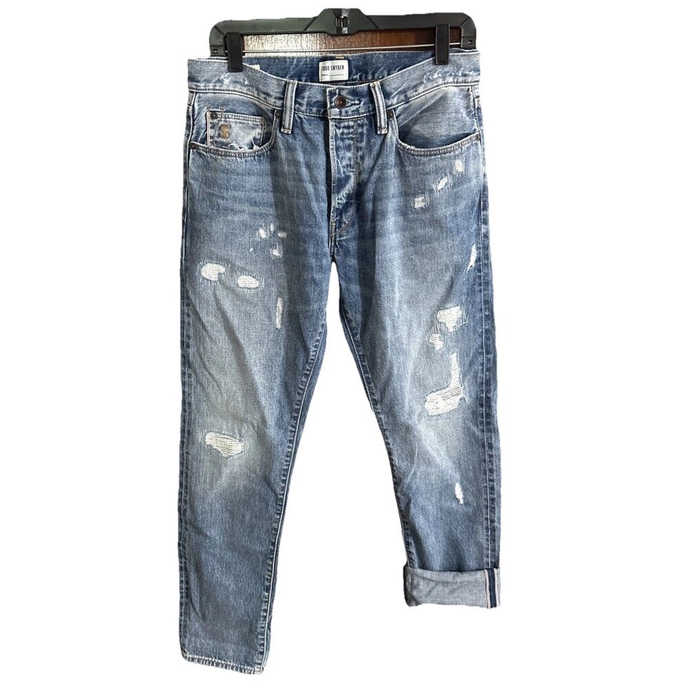Todd Snyder Jeans Men’s 30 X 32 Slim Fit Selvedge Distressed Button Fly